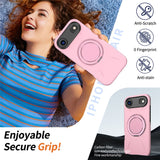 For-iPhone-Air-Magnetic-Case-Rotating-Kickstand-TPU-+-PC-Phone-Cover-Pink