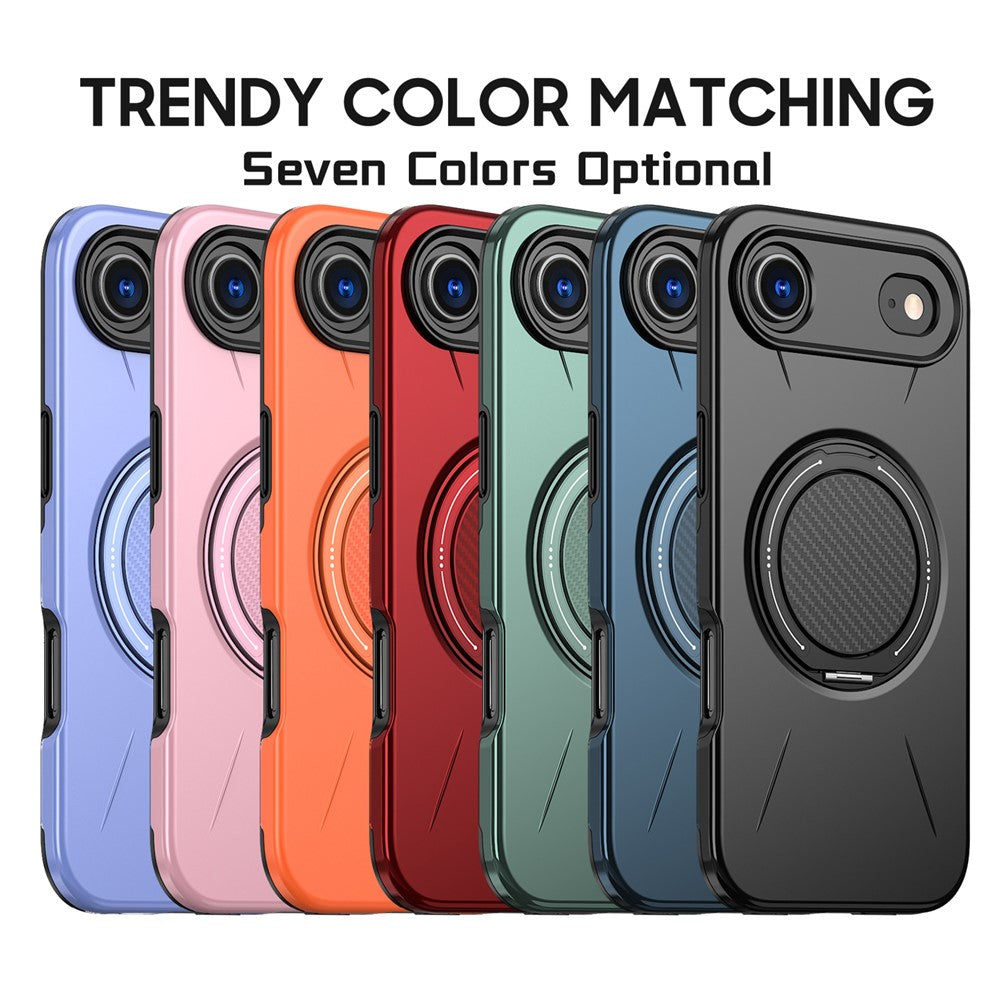 For-iPhone-Air-Magnetic-Case-Rotating-Kickstand-TPU-+-PC-Phone-Cover-Pink