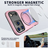 For-iPhone-17-Pro-Max-Magnetic-Case-Rotating-Kickstand-TPU-+-PC-Phone-Cover-Pink