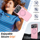 For-iPhone-17-Pro-Max-Magnetic-Case-Rotating-Kickstand-TPU-+-PC-Phone-Cover-Pink
