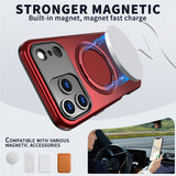 For-iPhone-17-Pro-Max-Magnetic-Case-Rotating-Kickstand-TPU-+-PC-Phone-Cover-Red