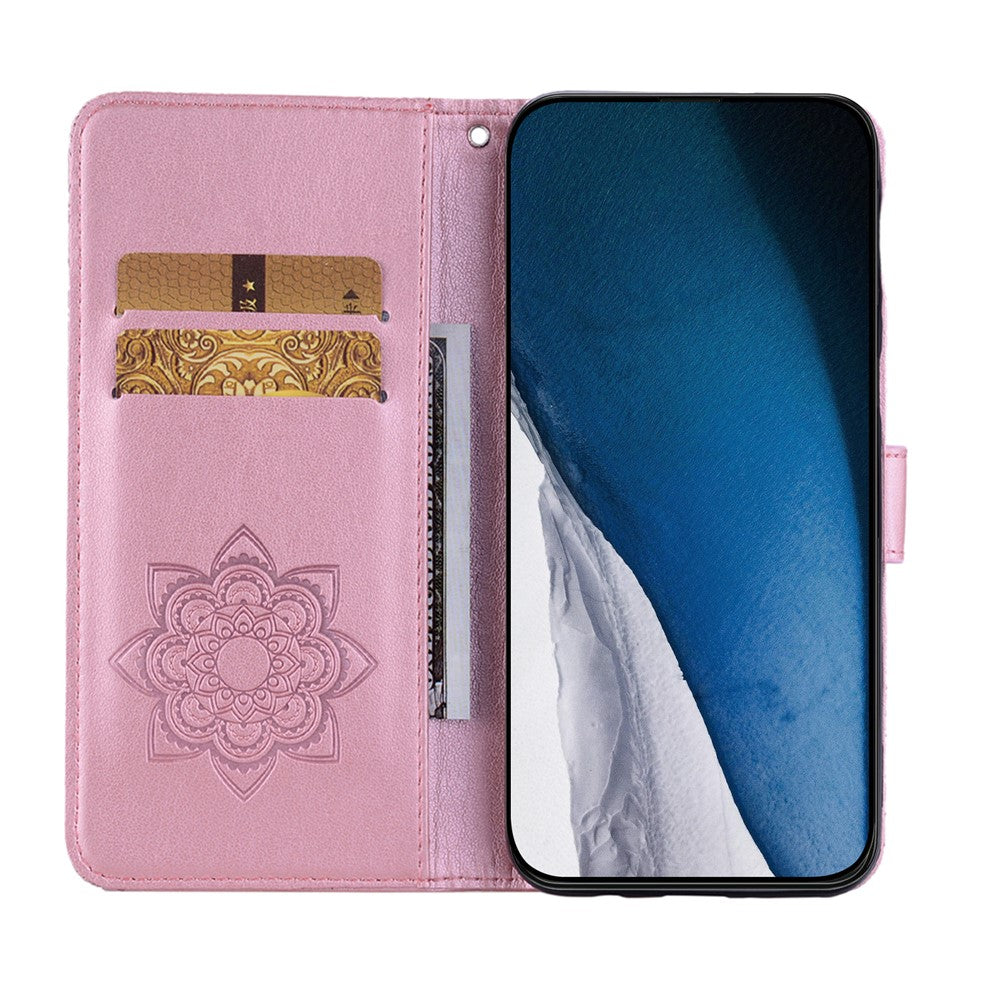 For-iPhone-17-Wallet-Case-Owl-Flower-Imprinted-Rhinestone-Leather-Cover-Rose-Gold