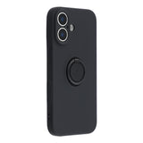 For-iPhone-17-Silicone-Case-with-Strap-Ring-Kickstand-Phone-Cover-Black