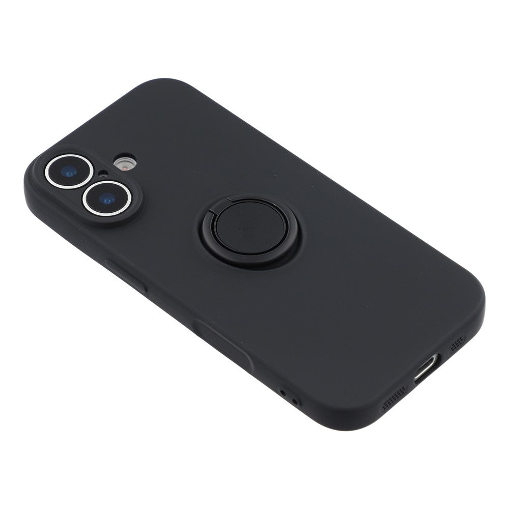 For-iPhone-17-Silicone-Case-with-Strap-Ring-Kickstand-Phone-Cover-Black