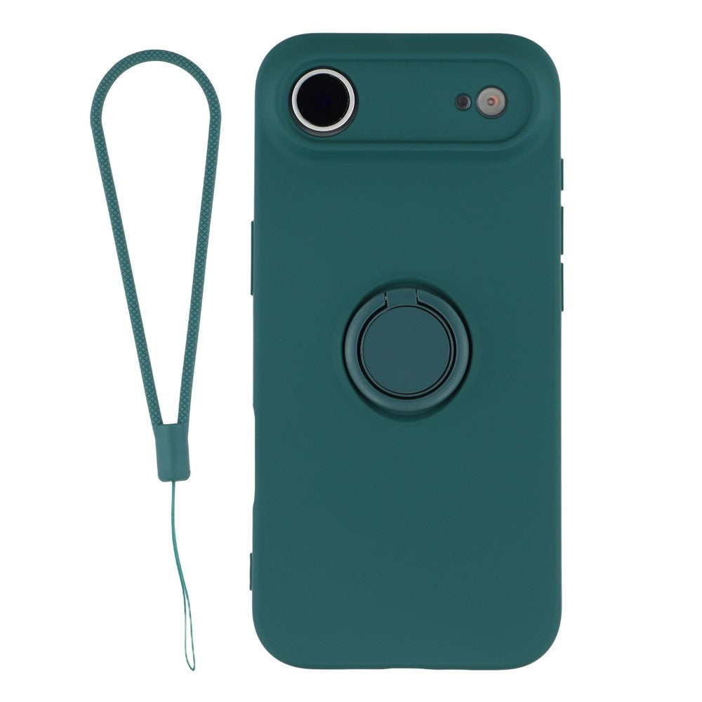 For-iPhone-Air-Silicone-Case-with-Strap-Ring-Kickstand-Phone-Cover-Blackish-Green