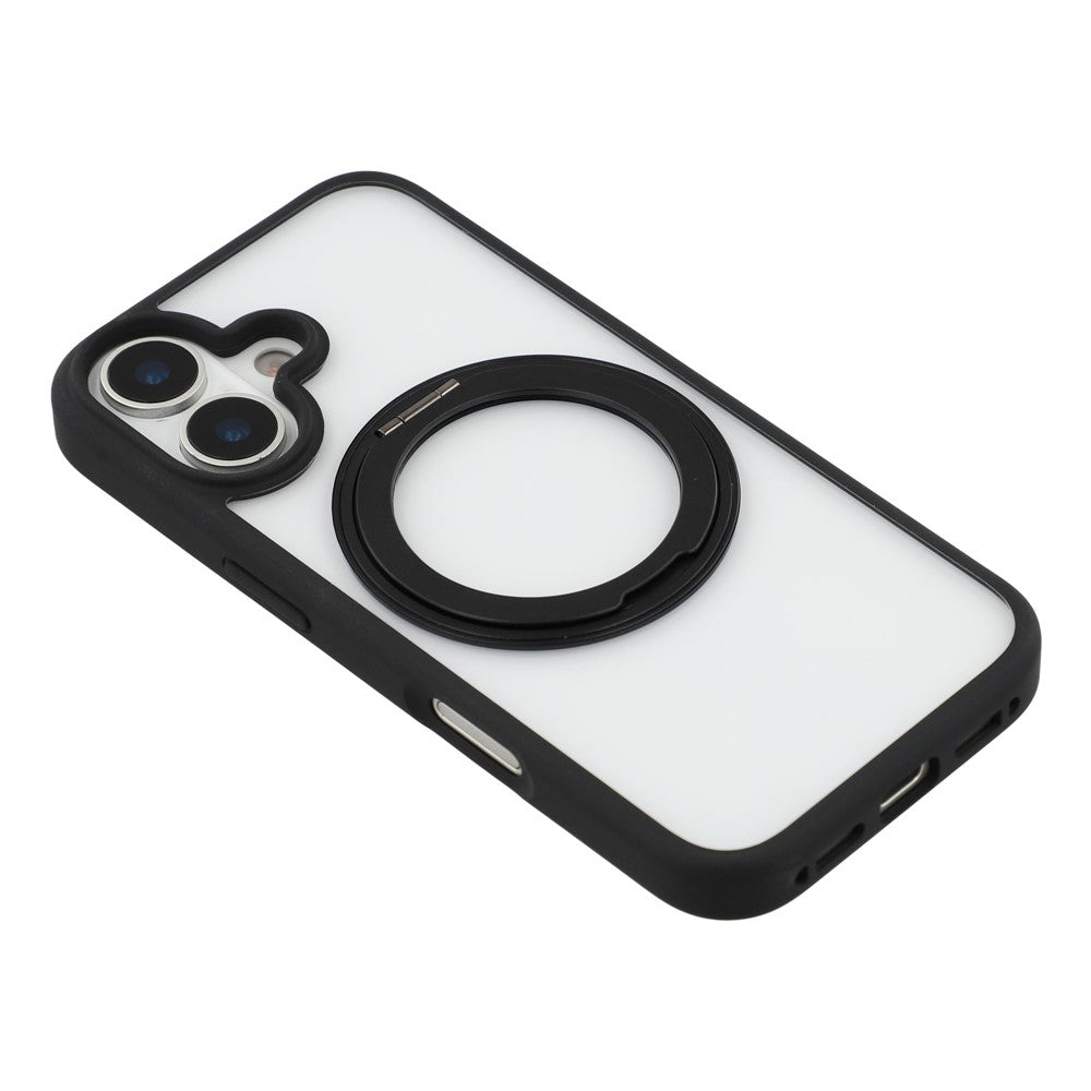 For-iPhone-17-Case-Ring-Holder-Kickstand-PC-+-TPU-Phone-Cover-Black