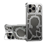 Auspicious-Cloud-Series-For-iPhone-17-Pro-Max-Hollow-Case-Aluminum-Alloy-Kickstand-Magnetic-Phone-Cover-Silver