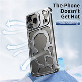 Auspicious-Cloud-Series-For-iPhone-17-Pro-Max-Hollow-Case-Aluminum-Alloy-Kickstand-Magnetic-Phone-Cover-Silver