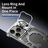 Auspicious-Cloud-Series-For-iPhone-17-Pro-Max-Hollow-Case-Aluminum-Alloy-Kickstand-Magnetic-Phone-Cover-Silver