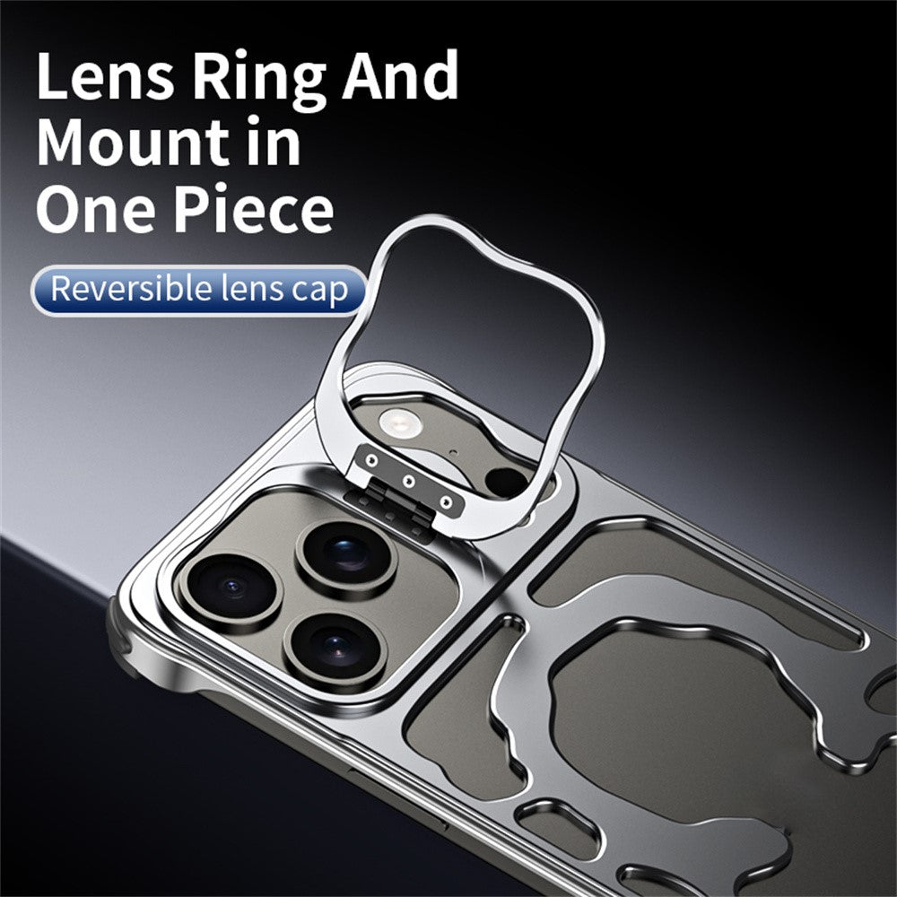 Auspicious-Cloud-Series-For-iPhone-17-Pro-Max-Hollow-Case-Aluminum-Alloy-Kickstand-Magnetic-Phone-Cover-Silver