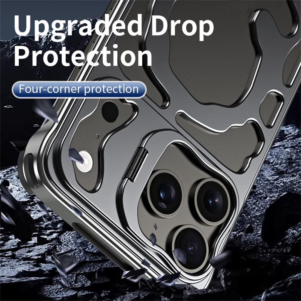 Auspicious-Cloud-Series-For-iPhone-17-Pro-Max-Hollow-Case-Aluminum-Alloy-Kickstand-Magnetic-Phone-Cover-Silver