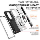 For-Samsung-Galaxy-Z-Fold7-5G-Case-with-Wrist-Strap-/-Kickstand-Hinge-Protection-PC-+-TPU-Phone-Cover-Silver