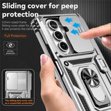 For-Samsung-Galaxy-Z-Fold7-5G-Case-with-Wrist-Strap-/-Kickstand-Hinge-Protection-PC-+-TPU-Phone-Cover-Silver