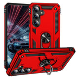 For-Samsung-Galaxy-S25-FE-Case-PC-+-TPU-Phone-Cover-with-Kickstand-Red