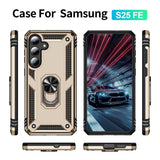 For-Samsung-Galaxy-S25-FE-Case-PC-+-TPU-Phone-Cover-with-Kickstand-Gold
