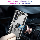 For-Samsung-Galaxy-S25-FE-Case-PC-+-TPU-Phone-Cover-with-Kickstand-Silver