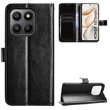 For-Honor-400-Smart-5G-/-4G-/-X7d-4G-PU-Leather-Case-with-Strap-Crazy-Horse-Texture-Phone-Wallet-Cover-Black