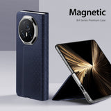 For-Honor-Magic-V5-5G-Case-DUX-DUCIS-Bril-Series-Leather+PC-Phone-Cover-with-Stand-Blue