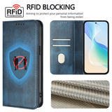 For-Xiaomi-15T-Wallet-Cases-Retro-Texture-RFID-Blocking-Leather-Phone-Cover-Blue