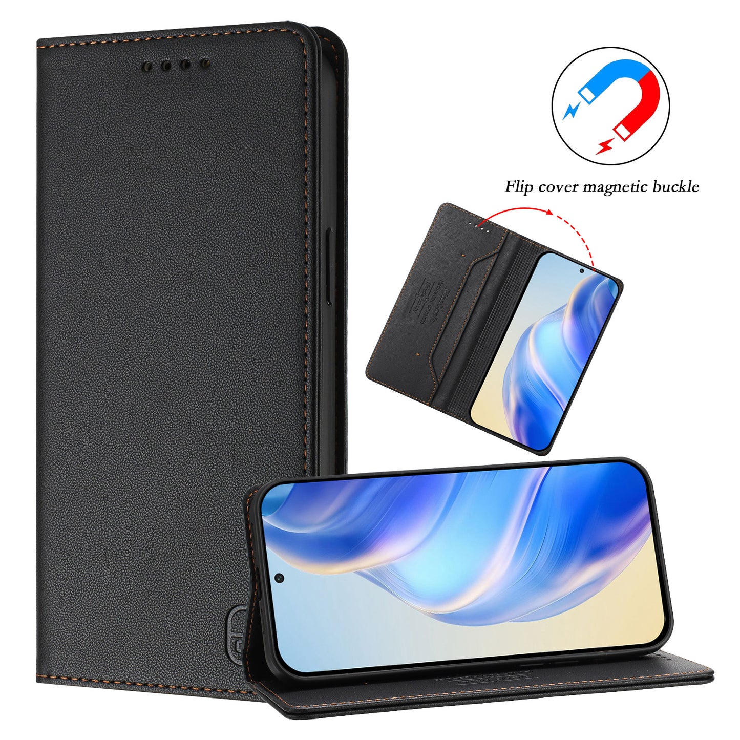 For-Xiaomi-15T-Pro-Leather-Case-RINACASIS-RC01-Phone-Cover-with-RFID-Blocking-Wallet-Stand-Black