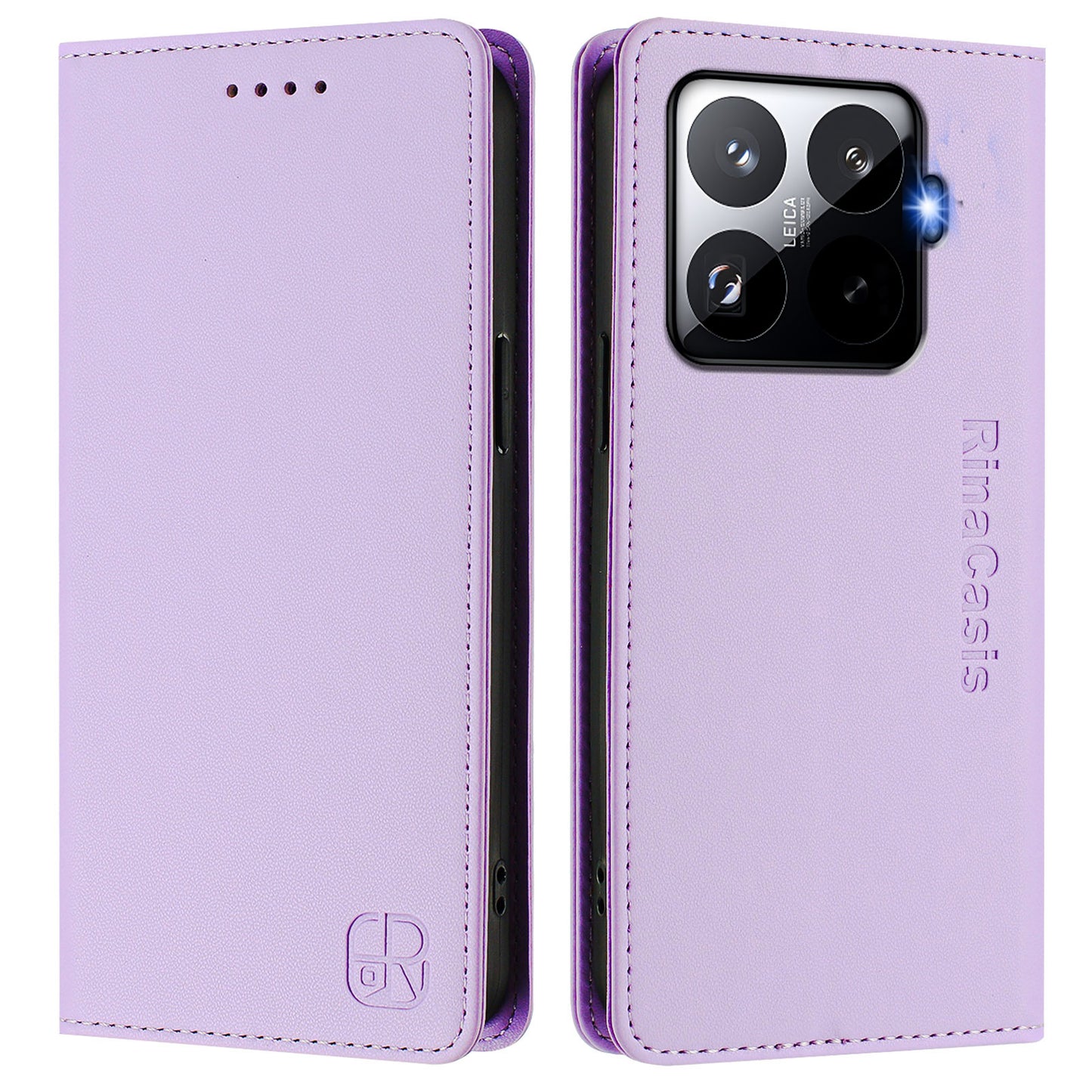 For-Xiaomi-15T-Pro-Leather-Case-RINACASIS-RC01-Phone-Cover-with-RFID-Blocking-Wallet-Stand-Light-Purple