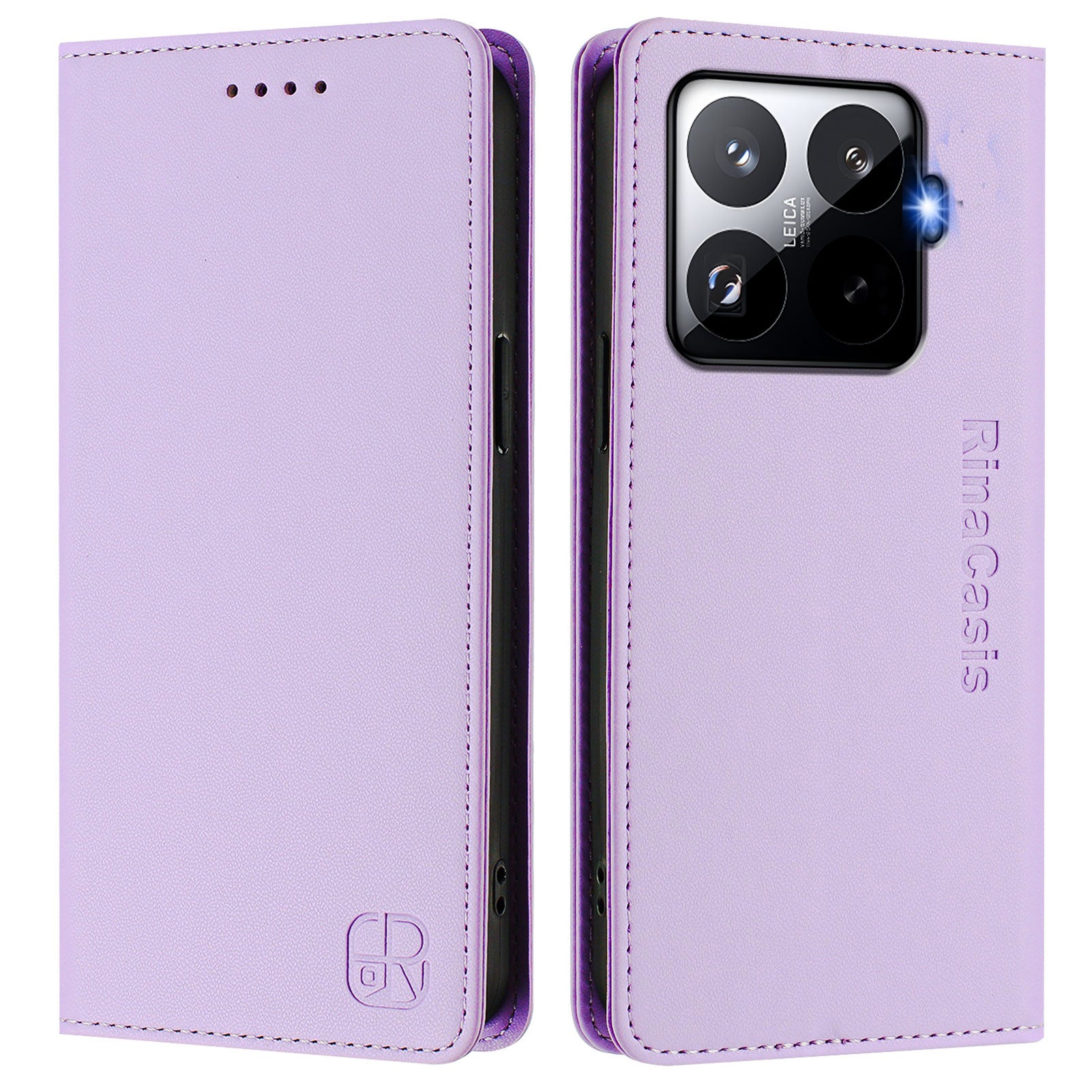 For-Xiaomi-15T-Pro-Leather-Case-RINACASIS-RC01-Phone-Cover-with-RFID-Blocking-Wallet-Stand-Light-Purple