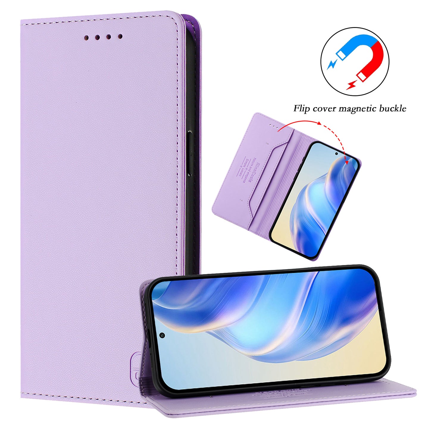For-Xiaomi-15T-Leather-Case-RINACASIS-RC01-Phone-Cover-with-RFID-Blocking-Wallet-Stand-Light-Purple