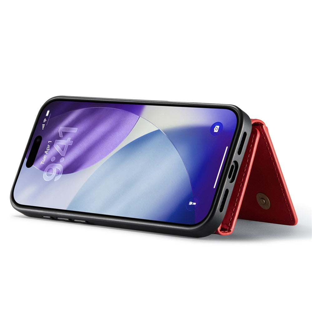 DG.MING-M1-Series-for-iPhone-17-Pro-Max-Case-Kickstand-PU-Phone-Cover-with-Detachable-Wallet-Red