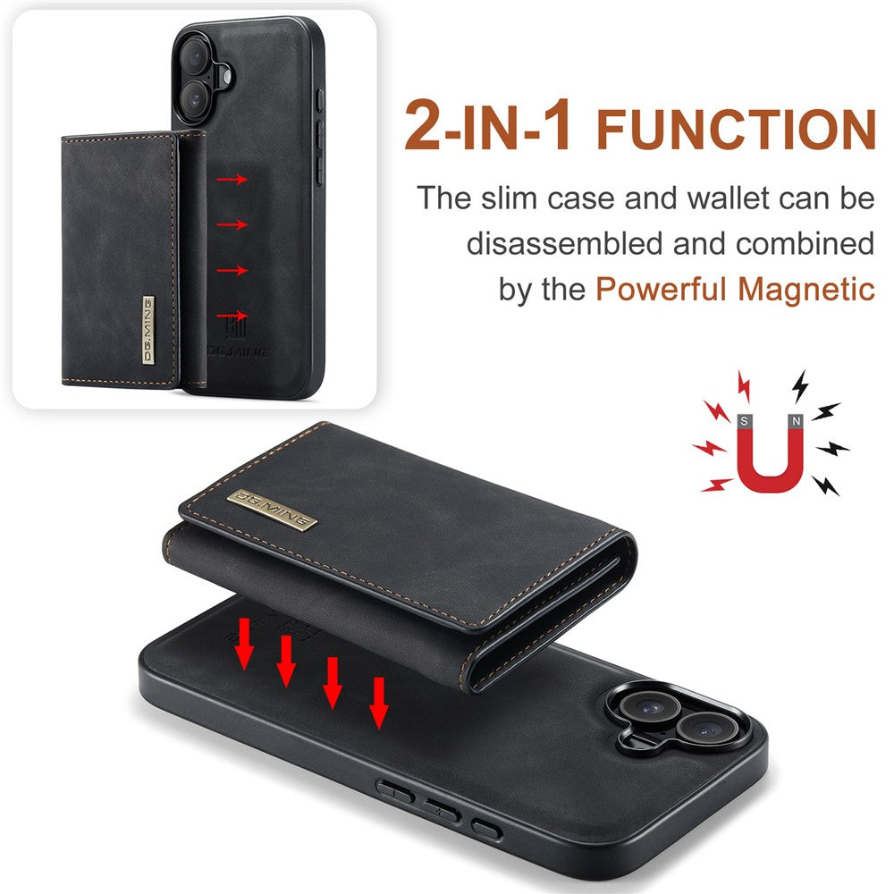 DG.MING-M1-Series-for-iPhone-17-Case-Kickstand-PU-Phone-Cover-with-Detachable-Wallet-Black