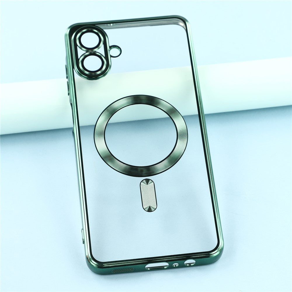 For-Samsung-Galaxy-A07-4G-Case-Compatible-with-MagSafe-Electroplated-TPU-Phone-Cover-with-Lens-Film-Green
