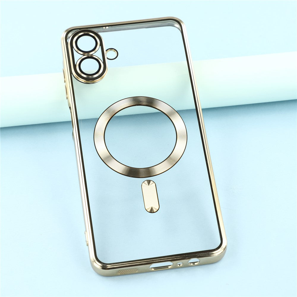 For-Samsung-Galaxy-A07-4G-Case-Compatible-with-MagSafe-Electroplated-TPU-Phone-Cover-with-Lens-Film-Gold