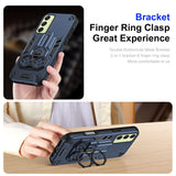 For-Samsung-Galaxy-A16-4G-/-5G-Case-Ring-Holder-Kickstand-PC-+-TPU-Shockproof-Phone-Cover-Navy-Blue