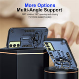 For-Samsung-Galaxy-A16-4G-/-5G-Case-Ring-Holder-Kickstand-PC-+-TPU-Shockproof-Phone-Cover-Navy-Blue