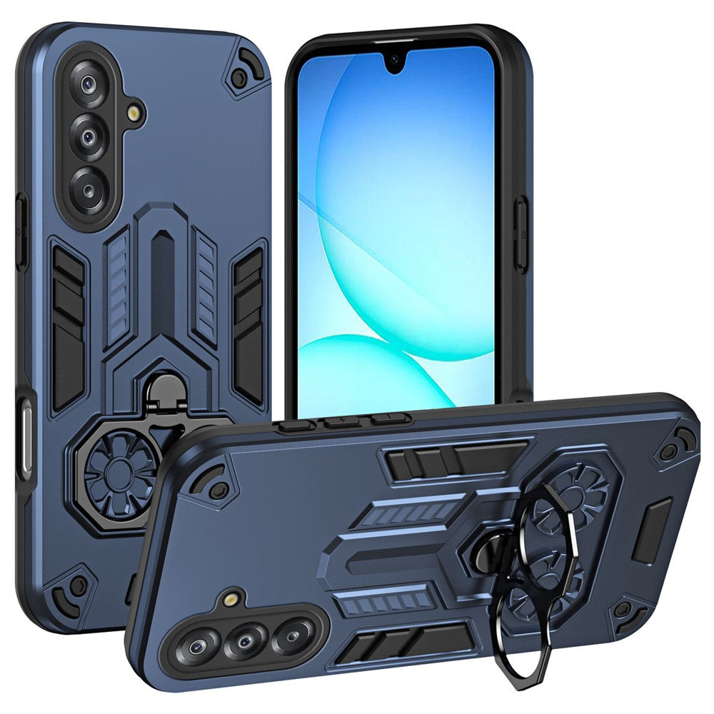 For-Samsung-Galaxy-A17-5G-/-A17-4G-Case-Ring-Holder-Kickstand-PC-+-TPU-Shockproof-Phone-Cover-Navy-Blue