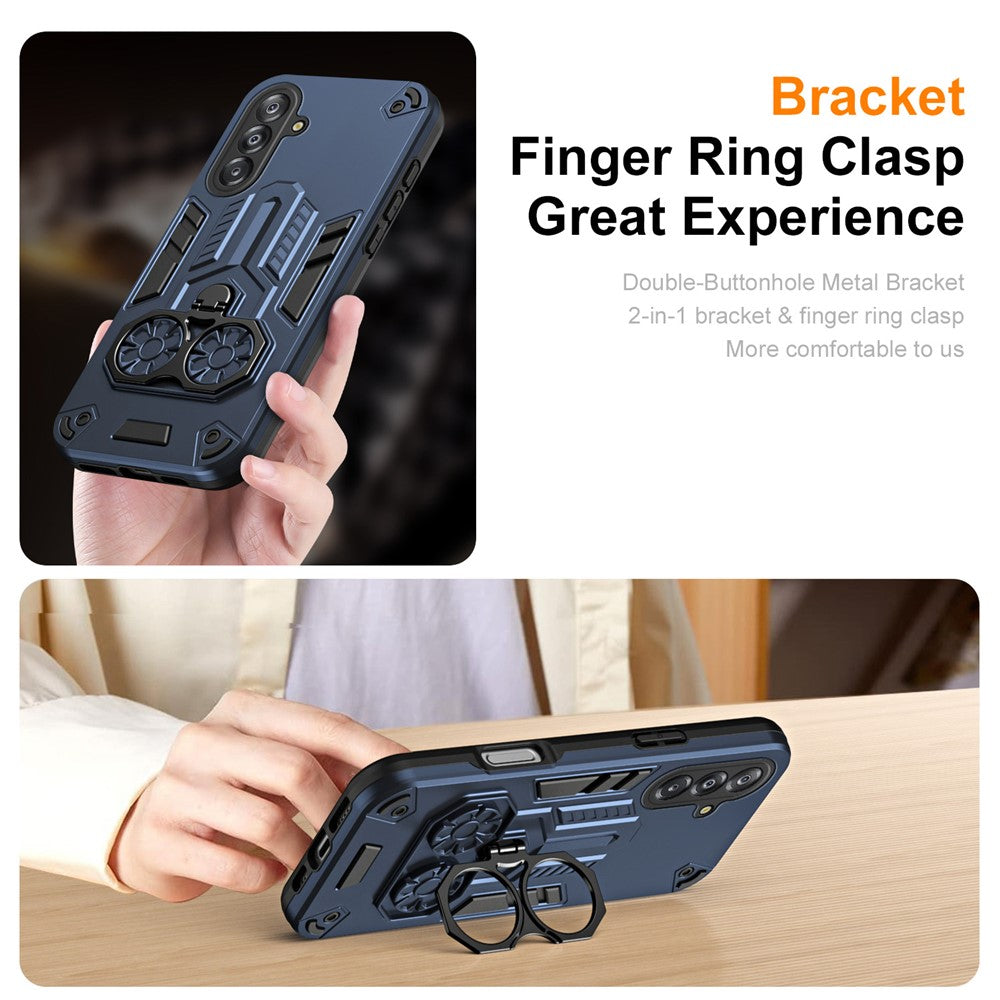 For-Samsung-Galaxy-A17-5G-/-A17-4G-Case-Ring-Holder-Kickstand-PC-+-TPU-Shockproof-Phone-Cover-Navy-Blue