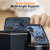 For-Samsung-Galaxy-A17-5G-/-A17-4G-Case-Ring-Holder-Kickstand-PC-+-TPU-Shockproof-Phone-Cover-Navy-Blue