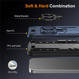 For-Samsung-Galaxy-A17-5G-/-A17-4G-Case-Ring-Holder-Kickstand-PC-+-TPU-Shockproof-Phone-Cover-Navy-Blue