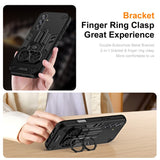 For-Samsung-Galaxy-A17-5G-/-A17-4G-Case-Ring-Holder-Kickstand-PC-+-TPU-Shockproof-Phone-Cover-Black