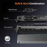 For-Samsung-Galaxy-A17-5G-/-A17-4G-Case-Ring-Holder-Kickstand-PC-+-TPU-Shockproof-Phone-Cover-Black