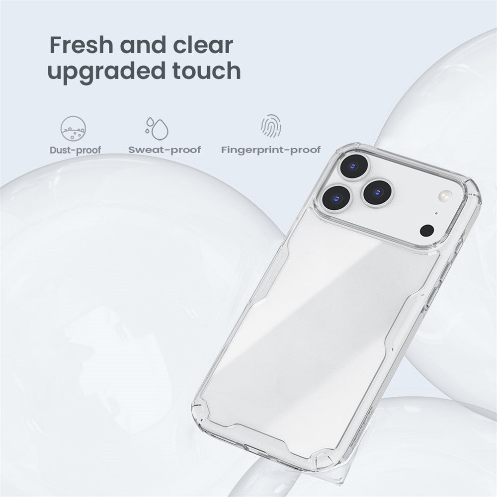 NILLKIN-Nature-Pro-Series-For-iPhone-17-Pro-Max-Case-PC-+-TPU-Anti-Scratch-Clear-Back-Cover-Grey
