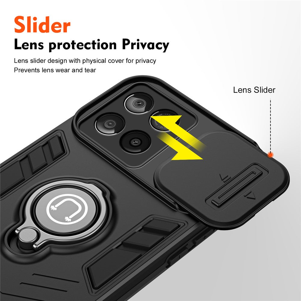 For-Motorola-Edge-60-Fusion-5G-Case-Slide-Camshield-Kickstand-PC-+-TPU-Phone-Cover-Black