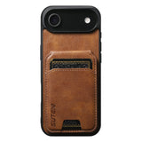SUTENI-H02-For-iPhone-Air-Case-Waxy-Texture-Leather-+-TPU-Card-Slots-Kickstand-Phone-Cover-Brown