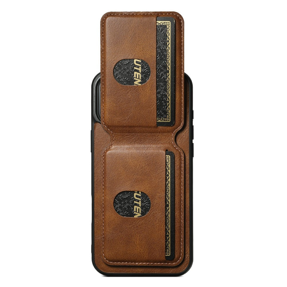 SUTENI-H02-For-iPhone-17-Case-Waxy-Texture-Leather-+-TPU-Card-Slots-Kickstand-Phone-Cover-Brown