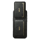 SUTENI-H02-For-iPhone-17-Case-Waxy-Texture-Leather-+-TPU-Card-Slots-Kickstand-Phone-Cover-Black