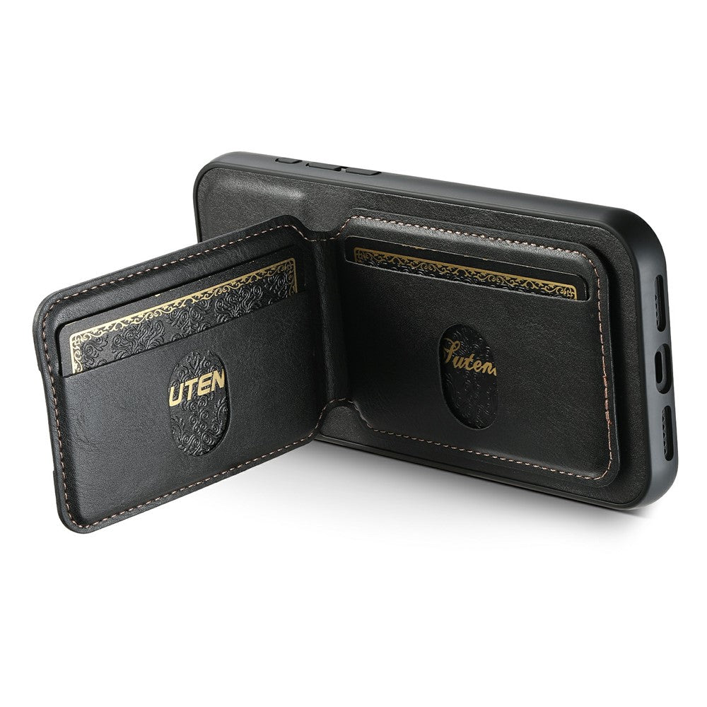 SUTENI-H02-For-iPhone-17-Case-Waxy-Texture-Leather-+-TPU-Card-Slots-Kickstand-Phone-Cover-Black