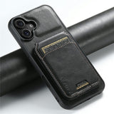 SUTENI-H02-For-iPhone-17-Case-Waxy-Texture-Leather-+-TPU-Card-Slots-Kickstand-Phone-Cover-Black