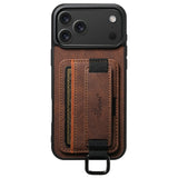 SUTENI-H13-For-iPhone-17-Pro-Case-Litchi-Texture-Leather-+-TPU-+-PC-Phone-Cover-with-Card-Holder-Kickstand-Brown