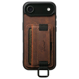 SUTENI-H13-For-iPhone-Air-Case-Litchi-Texture-Leather-+-TPU-+-PC-Phone-Cover-with-Card-Holder-Kickstand-Brown