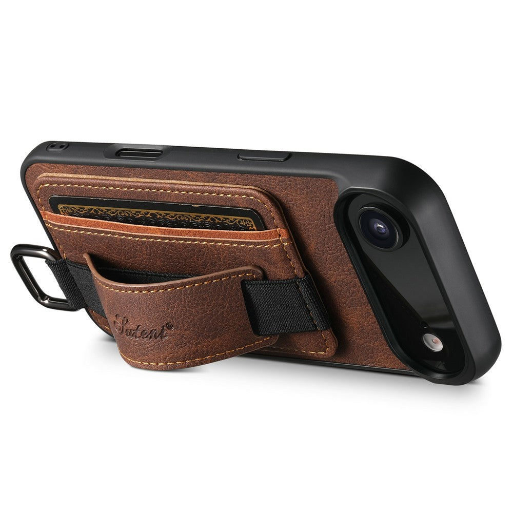 SUTENI-H13-For-iPhone-Air-Case-Litchi-Texture-Leather-+-TPU-+-PC-Phone-Cover-with-Card-Holder-Kickstand-Brown