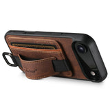 SUTENI-H13-For-iPhone-Air-Case-Litchi-Texture-Leather-+-TPU-+-PC-Phone-Cover-with-Card-Holder-Kickstand-Brown